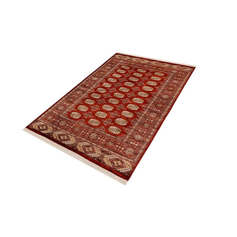 Tribal Bokhara Bentley Rust/Beige Hand Knotted Wool Rug - 4'2'' x 6'0''