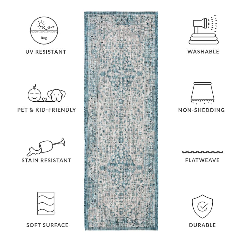SAFAVIEH Courtyard Boud Indoor/ Outdoor Waterproof Patio Backyard Rug