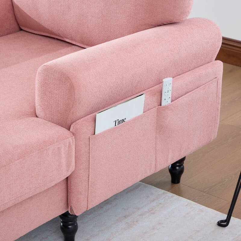 Modern Minimalist Chenille Fabric Chaise Lounge Recliner Single Sofa