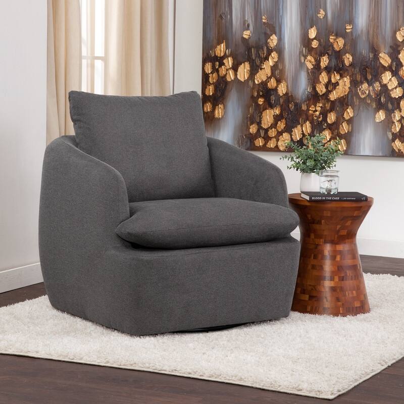 Grafton Home Ruthie 360 Swivel Arm Chair with Loose Pillow Back