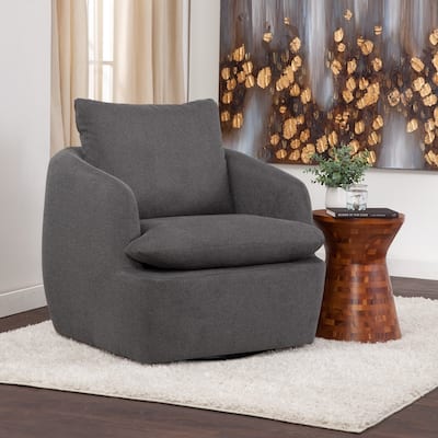 Grafton Home Ruthie 360 Swivel Arm Chair with Loose Pillow Back