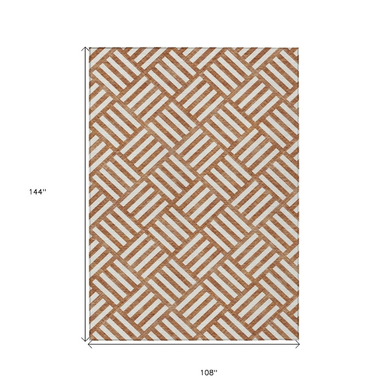 HomeRoots Geometric Transitional Rectangle Outdoor Rug