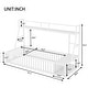 preview thumbnail 3 of 16, Twin Size Floor Bed Frame with Safety Fence,Metal Floor Bed with Desk and Storage Shelves,Playhouse for Kids