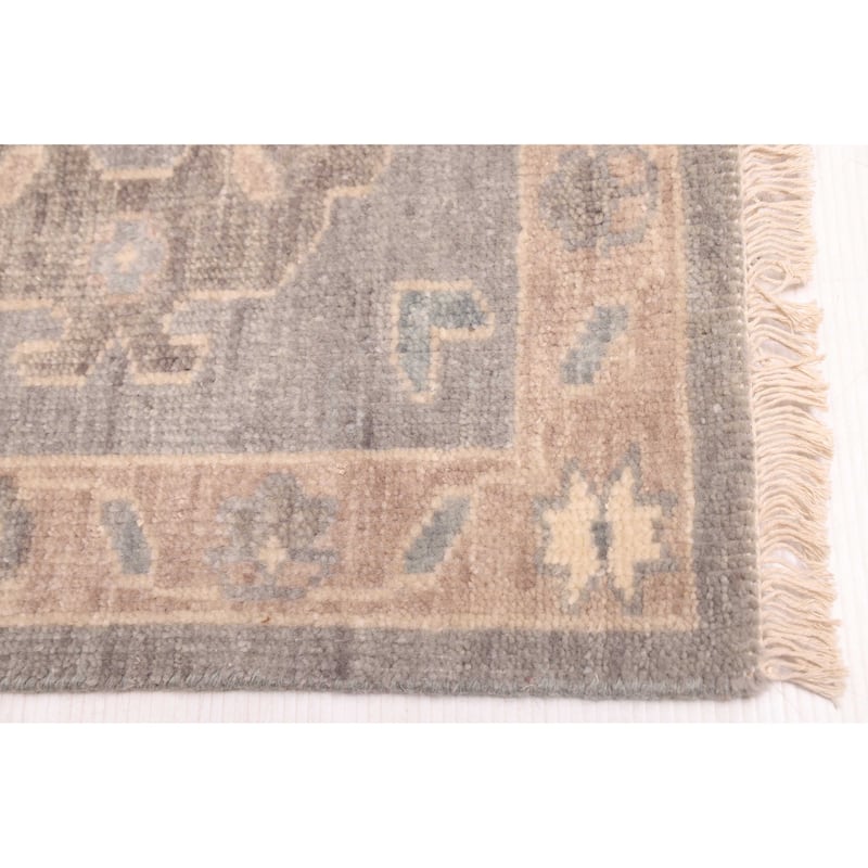 ECARPETGALLERY Hand-knotted Modern Oushak Grey Wool Rug - 8'11 x 12'1