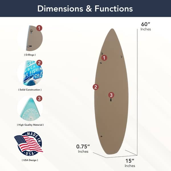 dimension image slide 6 of 10, American Art Decor Surfboard Plaque Wall Sign
