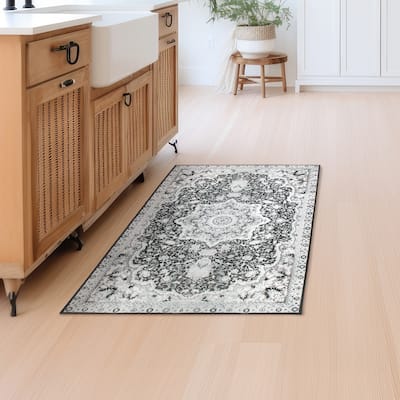 My Magic Carpet Machine Washable Rug Parviz Grey