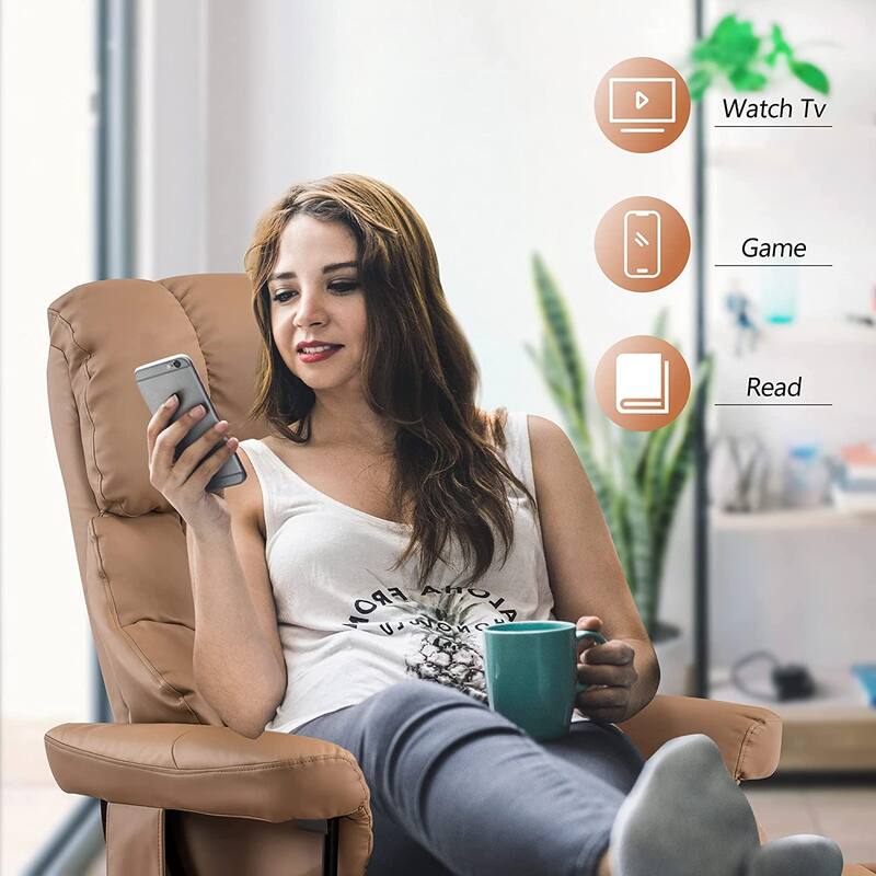 MCombo Recliner Chair with Ottoman Vibration Massag Faux Leather 9068