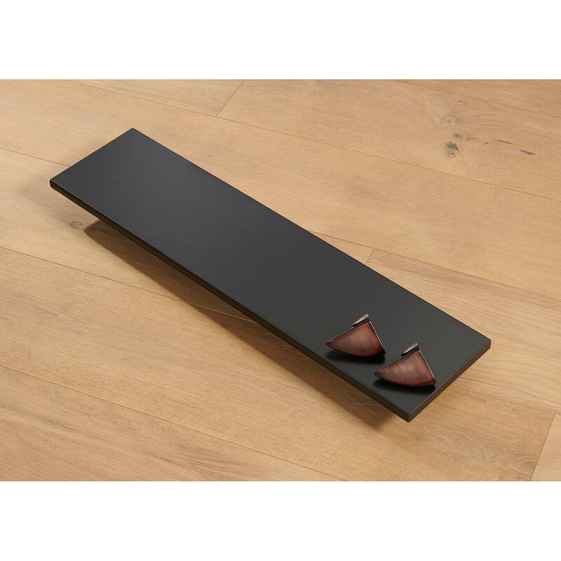 Wallscapes Gallery 8x32 Black Shelf Kit with Bronze Pelican Brackets