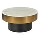 preview thumbnail 1 of 1, Aurelle Home Glam Gold Rimmed Marble Coffee Table