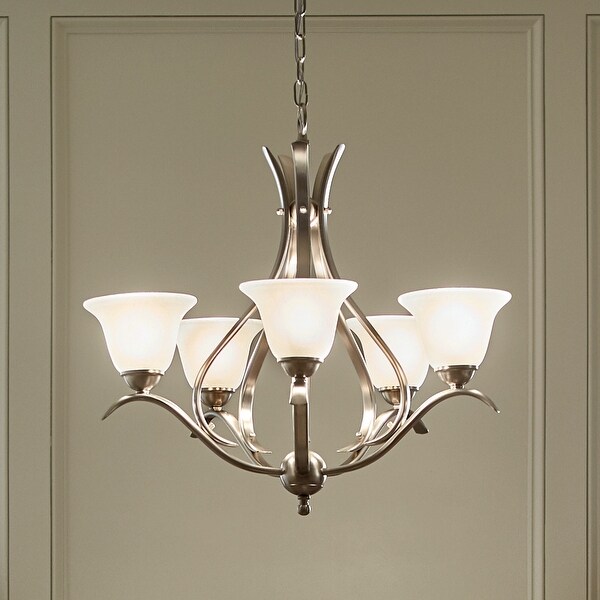 Copper Grove Rocklea 5 light Brushed Nickel Chandelier Bed Bath