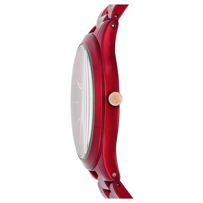 michael kors slim runway red watch
