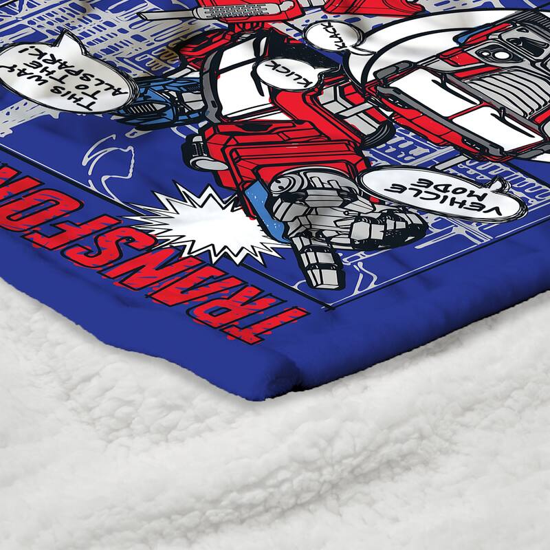 Hasbro Transformers Silk Touch Sherpa Throw Blanket