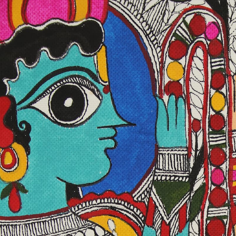 Novica Handmade Vivah Panchami Madhubani Painting