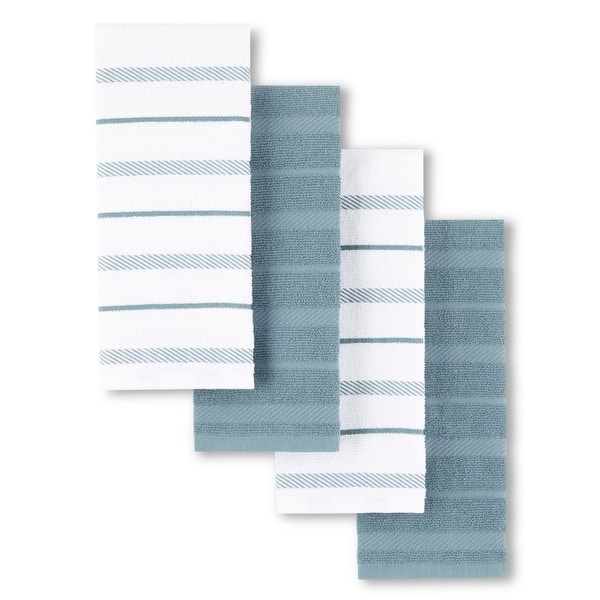 KitchenAid Albany Kitchen Towel Set, Set of 4 - Fog Blue