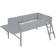 preview thumbnail 6 of 26, Low Loft Bed with Integrated Desk and LED Lights, Wood Gaming Loft Bed Frame with Angled Ladder, for Kids Girls Boys