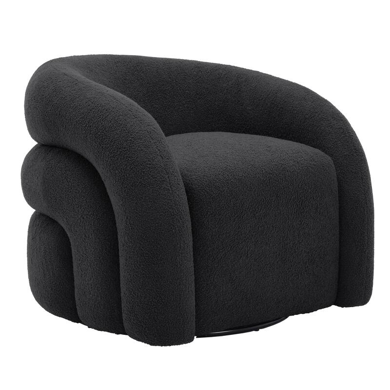 Upholstered Boucle Swivel Accent Chair