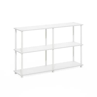 3 Tiers Wood Household Shelving Unit in White (47.2 in. W x 29.5 in. H x 11.6 in. D) - 47.2