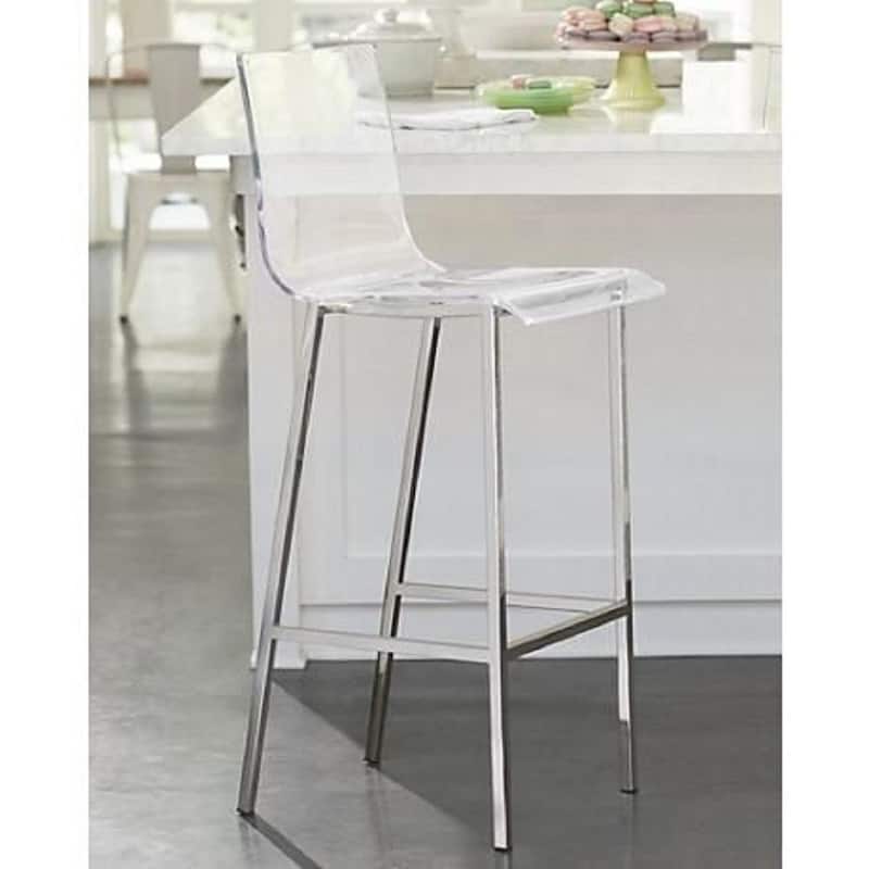 Astrid Acrylic Bar Stools 26in - CHROME