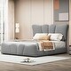 preview thumbnail 1 of 9, Sumptuous Design Full Size Velvet Platform Bed with Support Slat, Upholstered Bed with Support Legs for Bedroom, Grey Grey
