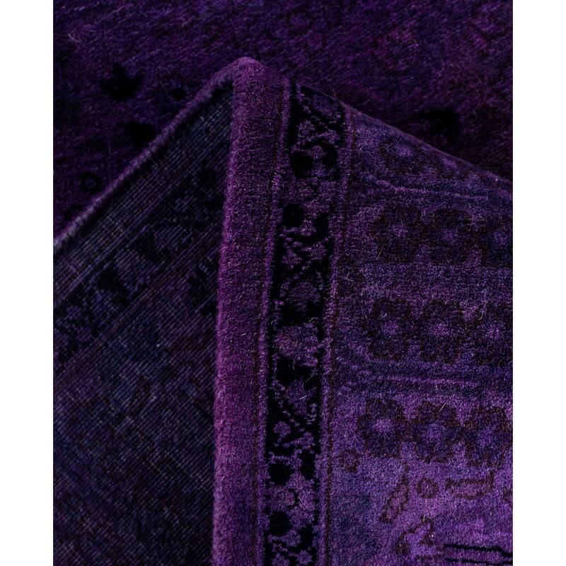 Overdyed One-of-a-Kind Hand-Knotted Area Rug - Purple - 3' 2" x 16' 4"