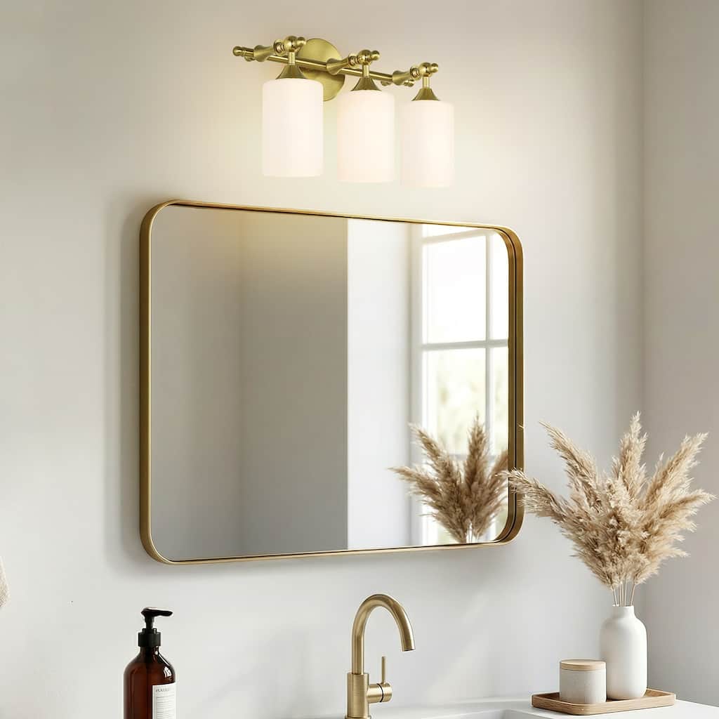 3-Light Wall Sconce with Frosted Textured Glass Shades