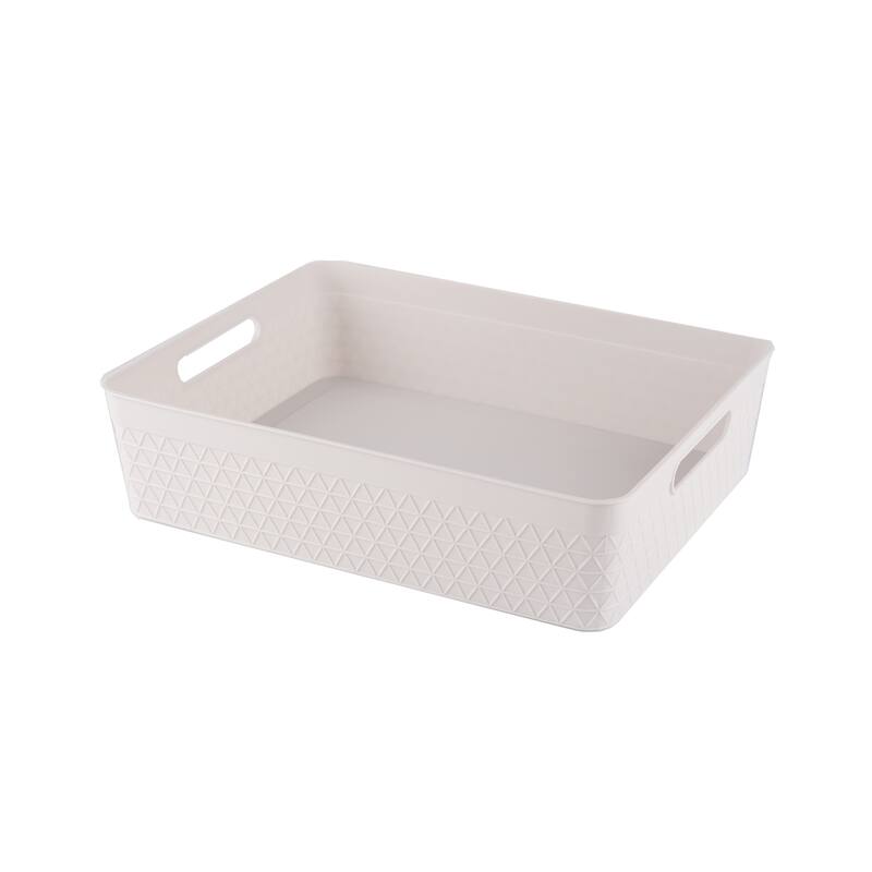 HANAMYA Storage Bin Organizer with Handle | Stationery Organizer | Desk Drawer Organizer, Set of 6 - 5 Liter, Set of 6