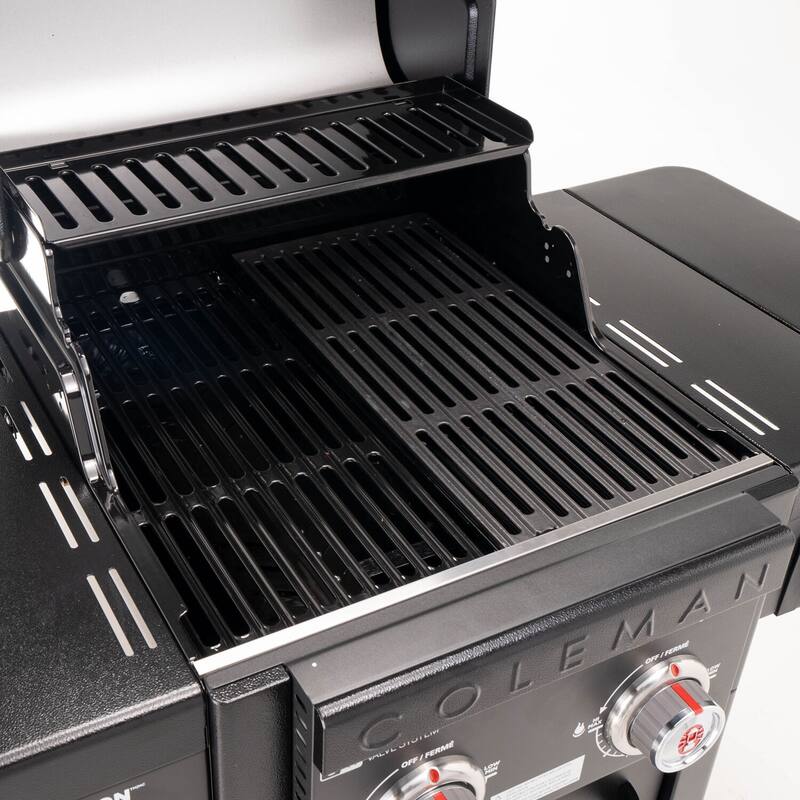 Coleman Revolution 2-Burner Gas BBQ Grill w/ 440-Sq. In. Total Cooking Surface, 2 Side Shelves, Flare-Free Grates, Black