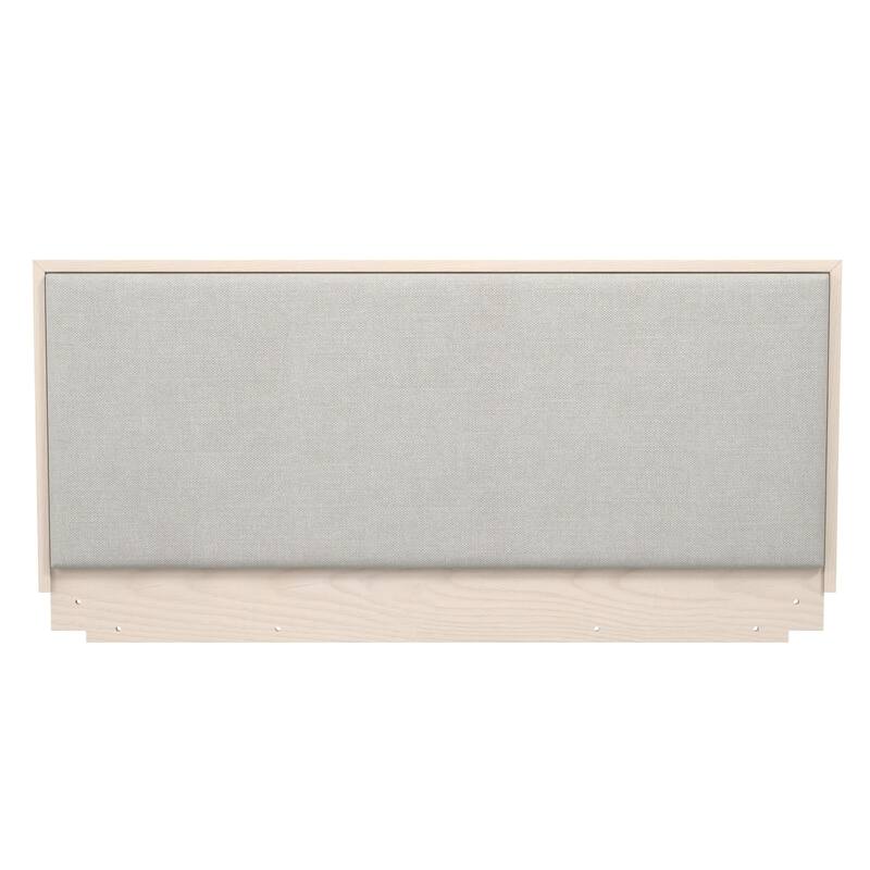 Roomfitters Upholstered Wood Headboard with Canvas Fabric Panel, Modern Minimalist
