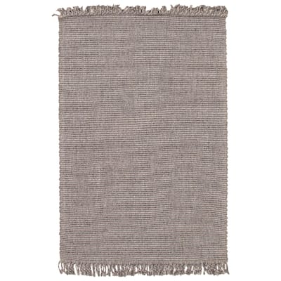 ECARPETGALLERY Hand Tufted Sienna Grey Wool Rug - 5'3 x 8'0