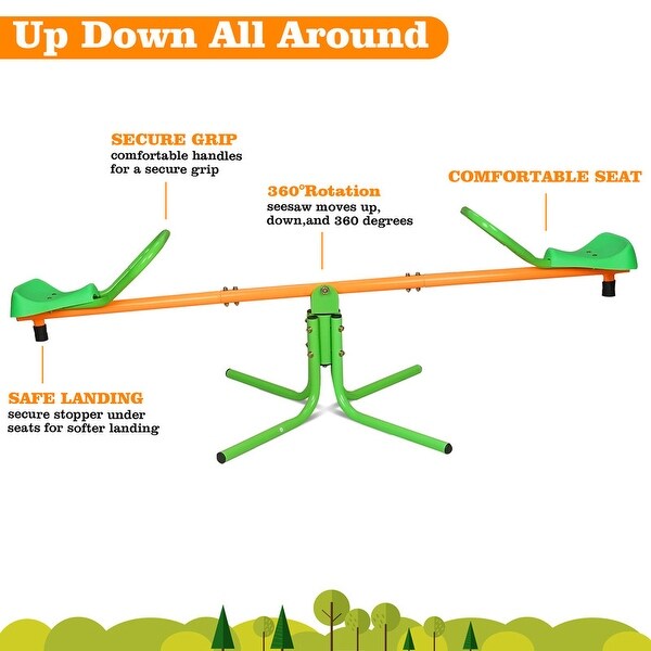 Outdoor Kids Spinning Seesaw Sit And Spin Teeter Totter Playground Equipment Swivel Teeter Totter For Backyard