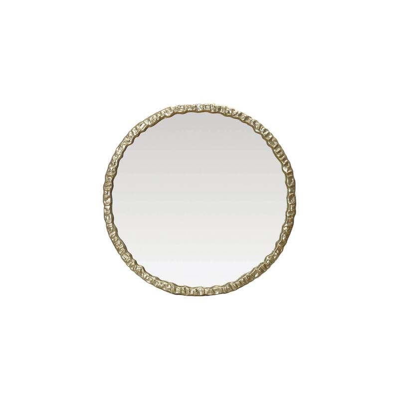 Textured Metal Framed Wall Mirror - 31.88"L x 31.88"W x 1.13"H - Gold
