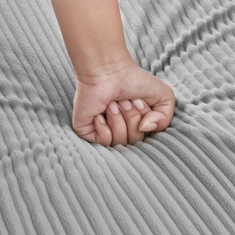 Anmytek Modern Living Room Single Sofa with Storage Space Movable Ottoman 2 USB Ports Phone Holder