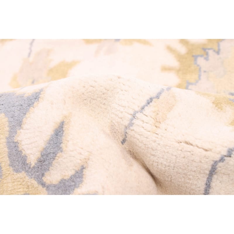 ECARPETGALLERY Hand-knotted Royal Oushak Ivory Wool Rug - 9'9 x 13'9