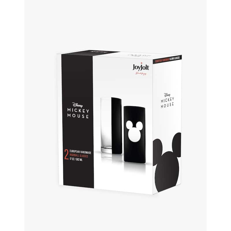 Disney Luxury Mickey Mouse Crystal Highball Glass - 17 oz - Set of 2 - 17 oz.