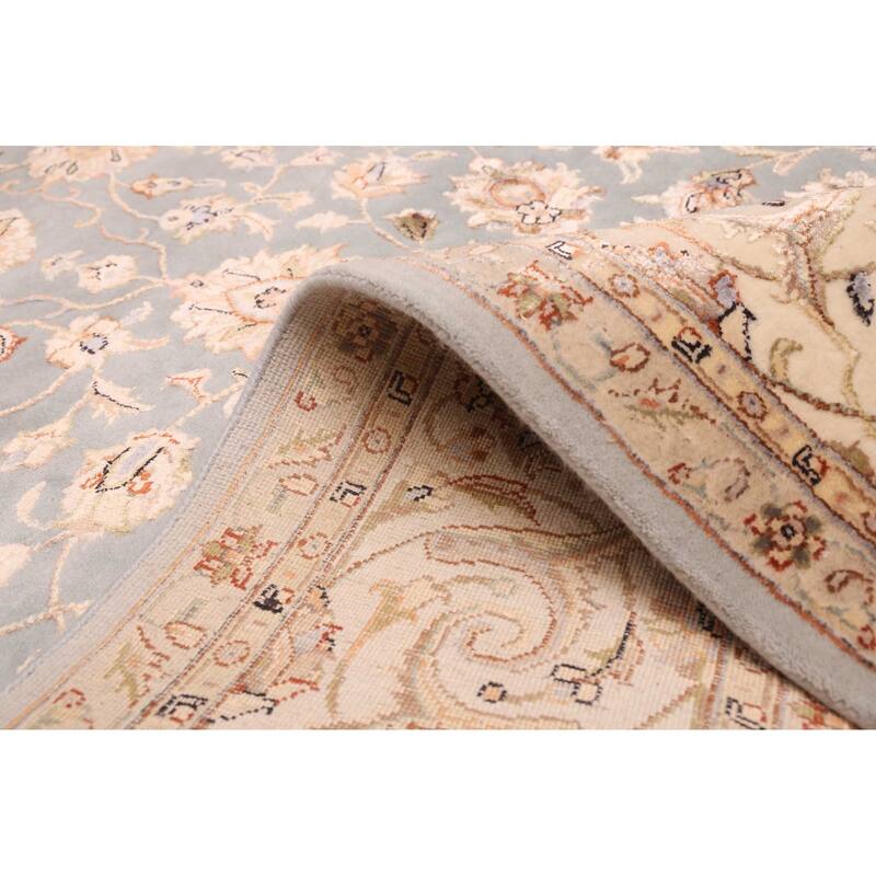 ECARPETGALLERY Hand-knotted Mirzapur Light Blue Viscose, Wool Rug - 7'11 x 10'3