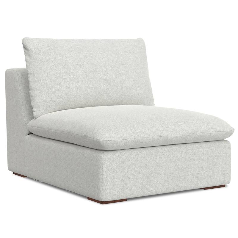 WyndenHall Marlee Corner Sectional Modular Sofa and Ottoman Set in Velvety Chenille Performance Fabric