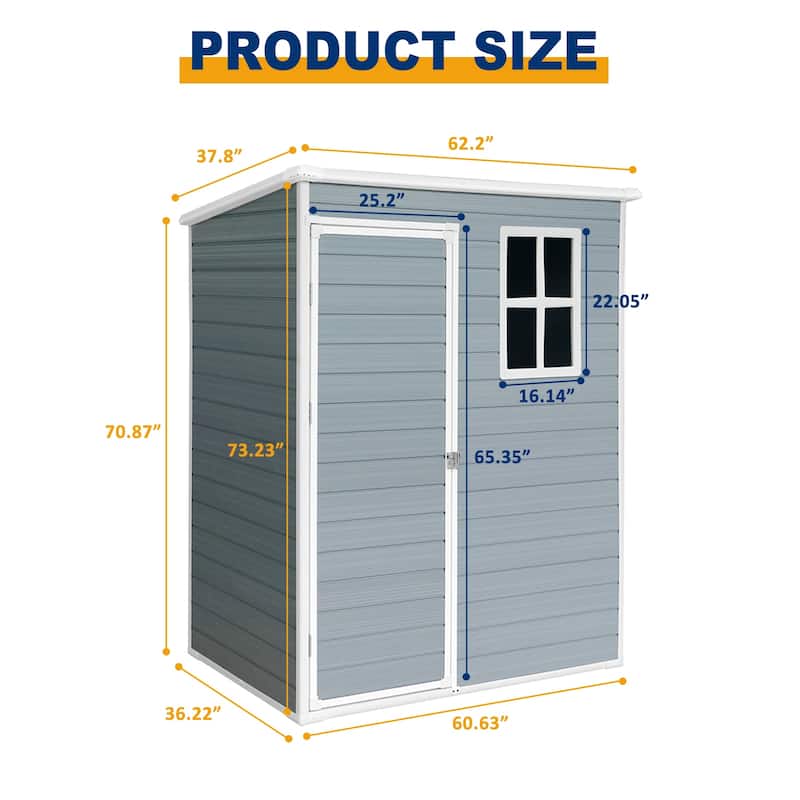 Tool Storage Shed with Lockable Door Weather-Resistant Resin Garden Shed, All-weather Durability for Outdoor