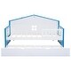 preview thumbnail 5 of 7, Charming House-shaped Design Wooden Daybed with Fence, Trundle and Smart Sensor Lights, Twin size, Blue