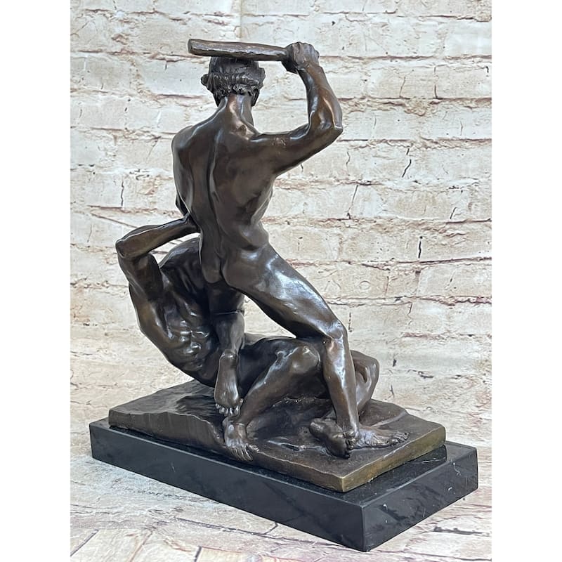 Signed Original Theseus Slaying The Minotaur Bronze Greek Mythical Art Sculpture