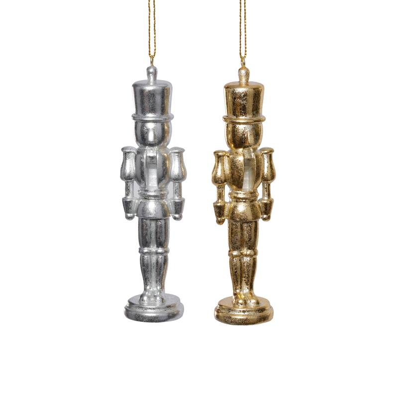 Silver & Gold Hartwin Metallic Nutcracker Holiday Hanging Ornaments, Set of 6