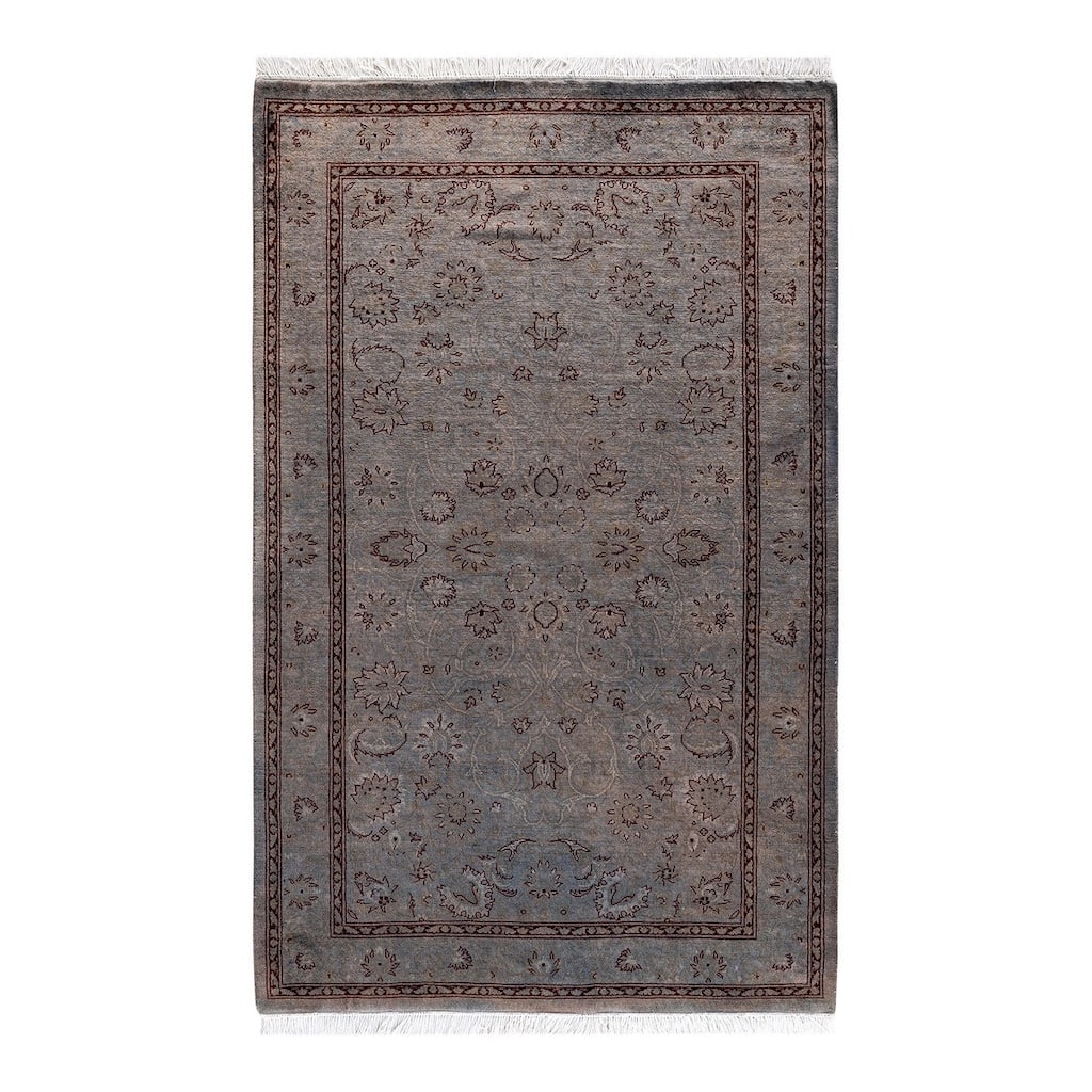 Overton Hand Knotted Wool Vintage Inspired Modern Contemporary Overdyed Gray Area Rug - 3' 3" x 5' 1"