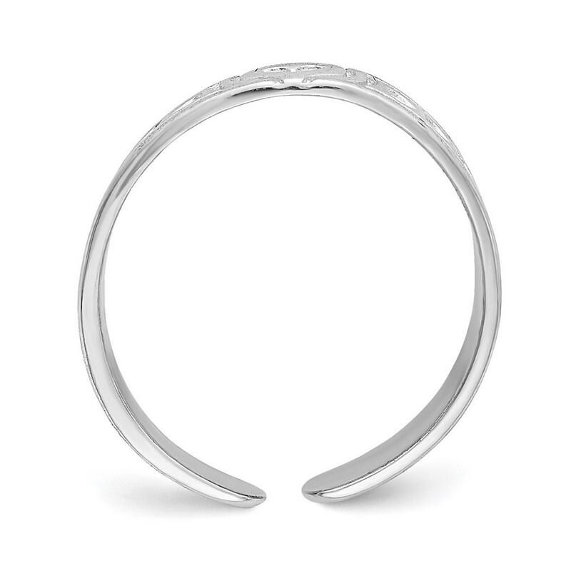 Curata 14 karat Yellow White Gold Hearts Antiqued Adjustable Toe Ring (3mm)