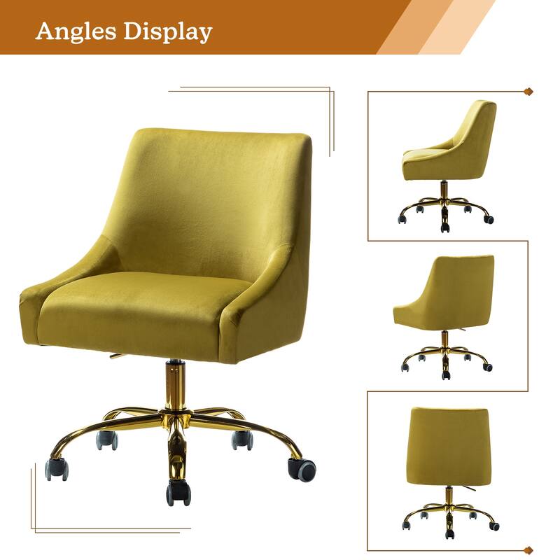 Carina Modern Upholstery Task Chair with Golden Base by HULALA HOME