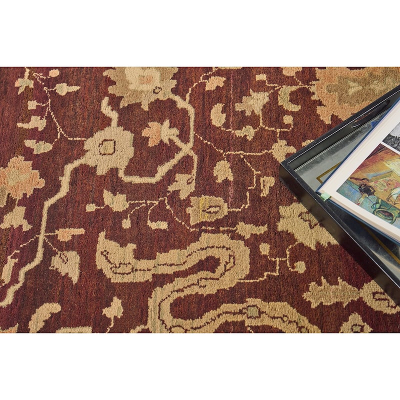 EXQUISITE RUGS ONE-OF-A-KIND Antique Weave Collection Hand Knotted Brown Rug - 10'6"x14'6"