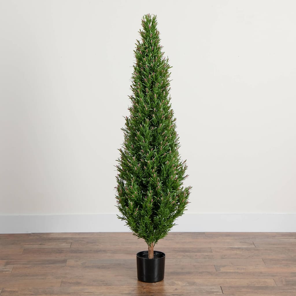 Rosemary Topiary Artificial Potted Tree - 5'
