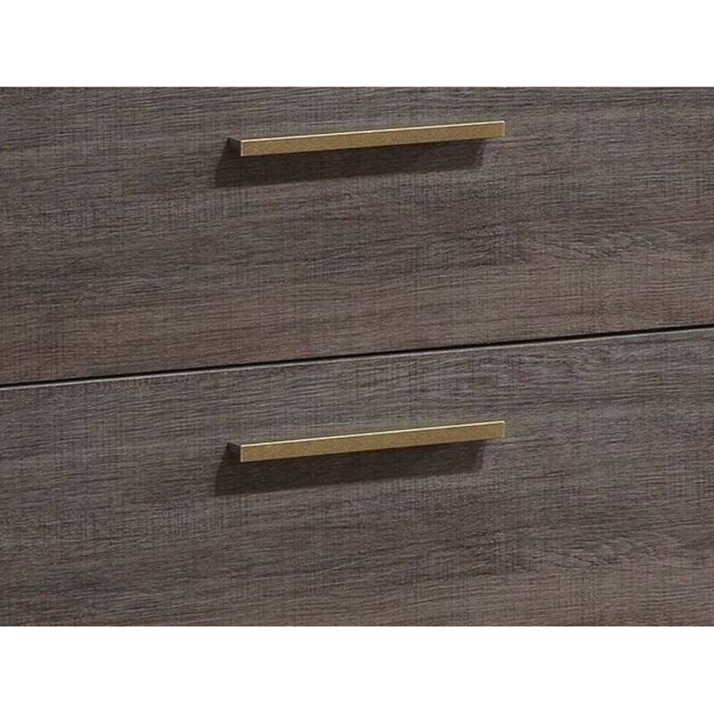 Wooden Nightstand with 2 Drawers in Two-Tone Antique Gray Finish