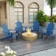 preview thumbnail 42 of 55, Patio HDPS Adirondack Chair Plastic Weather Resistant Outdoor Chairs Set of 4 - 30 in.W x 35 in.D x 36.5 in.H Dark Blue