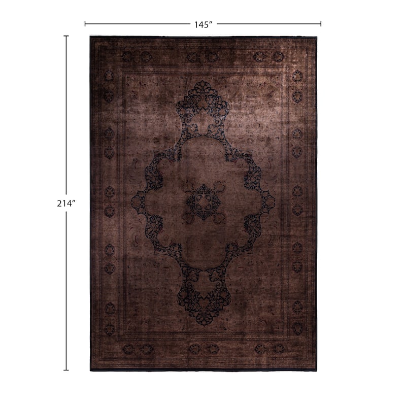 Overdyed One-of-a-Kind Hand-Knotted Area Rug - Brown - 12' 1" x 17' 10"