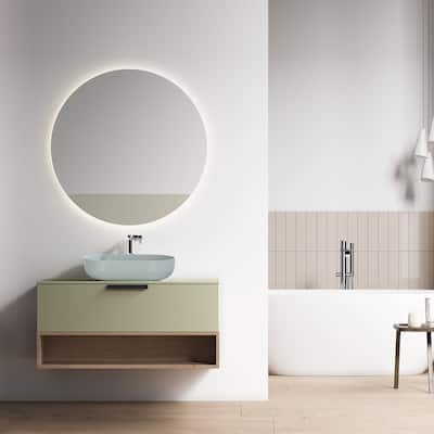 24" Modern Oval Above Bathroom Vessel Sink