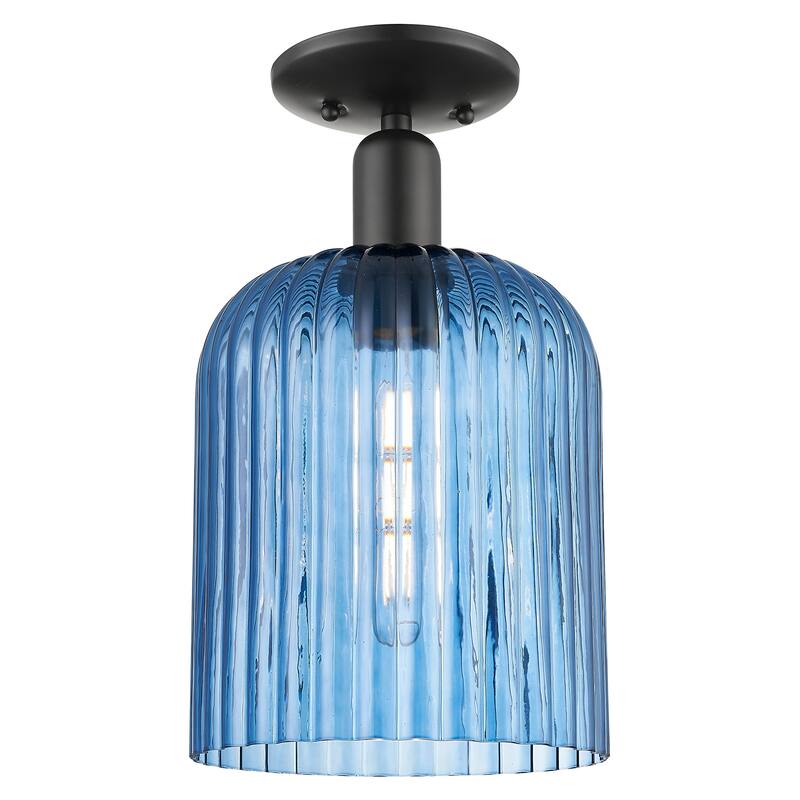 Innovations Lighting 716-1C-G559-8BL Bridal Veil 8" Wide Semi-Flush - Matte Black